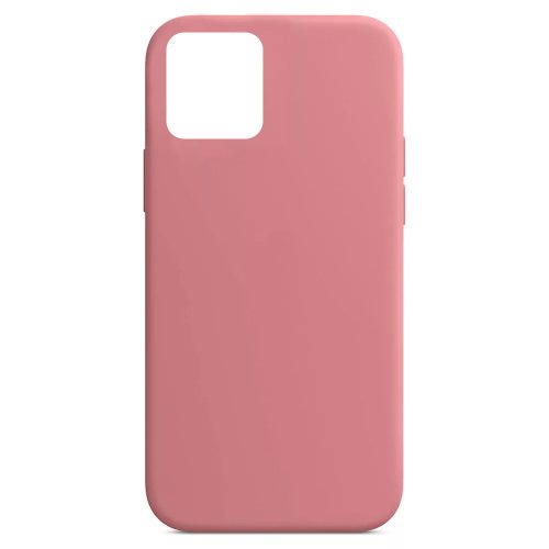 Husa Apple iPhone 12 Pro Max Luxury Silicone, catifea in interior, roz pal