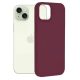Husa Apple iPhone 15, Luxury Silicone, catifea in interior, burgundy