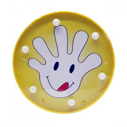 Decoratiune luminoasa, forma rotunda, aspect Smiley Hand
