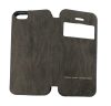 Husă protectie Apple Iphone 5/5S/SE, Tiger Case, tip carte, fereastra notificari, maro inchis