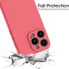 Husa Apple iPhone 14 Pro Max, Luxury Silicone, catifea in interior, protectie camere, rosie