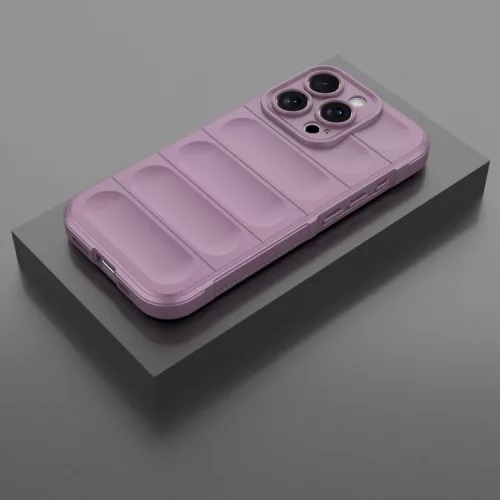 Husa Apple iPhone 14 Pro Max, Wave Silicone, protectie camera, catifea in interior, light purple