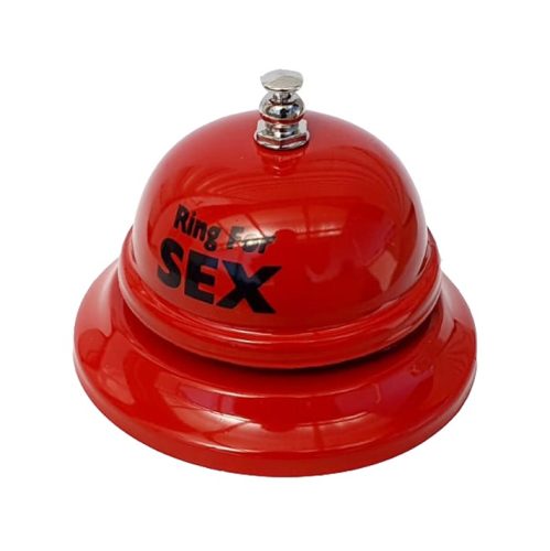 Sonerie metalica distractiva, cu mesaj "Ring for sex", rosie