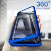 Husă Full Cover 360° pentru Huawei Y9 2018 (față + spate + sticlă), albastră