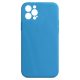 Husa Apple iPhone 13 Pro Max Luxury Silicone, catifea in interior, protectie camere, albastru