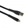 Cablu de date si incarcare Lightning Moxom CC-61, 2.4A, cablu plat, textil, negru