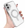 Husa Apple iPhone 16, Electroplating Bling Magsafe, protectie camera, margini argintii