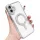 Husa Apple iPhone 16, Electroplating Bling Magsafe, protectie camera, margini argintii