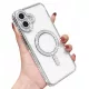 Husa Apple iPhone 16, Electroplating Bling Magsafe, protectie camera, margini argintii