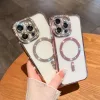 Husa Apple iPhone 16, Electroplating Bling Magsafe, protectie camera, margini argintii