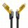 Cablu de date si incarcare 4 in 1, USB / Type C / Lightning, maxim 65W, impletit, plat, capete metalice