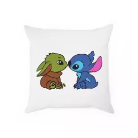   Perna decorativa personalizata, 40 x 40 cm, alba, mata, husa detasabila, model 1