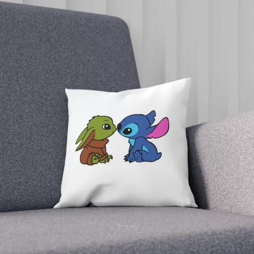 Perna decorativa personalizata, 40 x 40 cm, alba, mata, husa detasabila, model 1