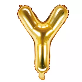 Balon din folie metalizata, 35 cm, auriu, litera Y