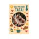 Magnet foto personalizat cu imaginea ta, sidefat, 9.5 x 5 cm, rama Cel mai bun tata!