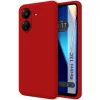 Husa Xiaomi Redmi 13C, Luxury Silicone, protectie camera, catifea in interior, rosie