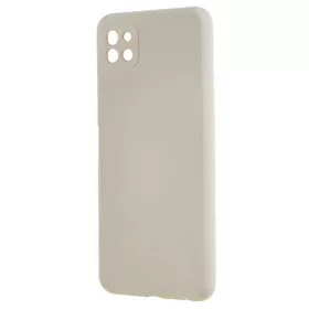   Husa Samsung Galaxy A22 5G Luxury Silicone, catifea in interior, protectie camere, bej
