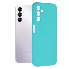   Husa Samsung Galaxy A54 5G, Luxury Silicone, catifea in interior, protectie camere, turcoaz