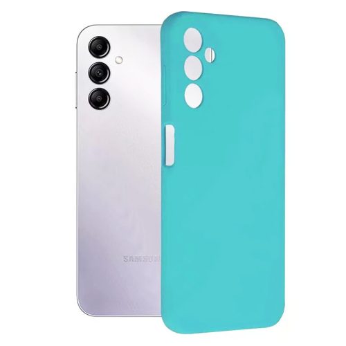 Husa Samsung Galaxy A54 5G, Luxury Silicone, catifea in interior, protectie camere, turcoaz