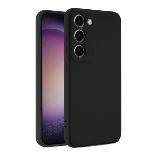 Husa Samsung Galaxy S22, Luxury Silicone, catifea in interior, protectie camere, neagra