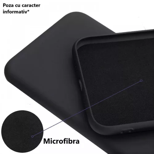 Husa Samsung Galaxy S22, Luxury Silicone, catifea in interior, protectie camere, neagra