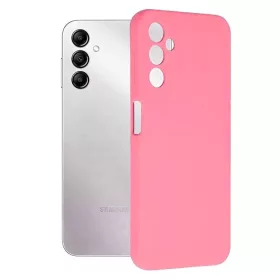   Husa Samsung Galaxy A15, Luxury Silicone, catifea in interior, protectie camere, roz siclam