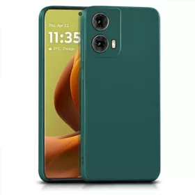   Husa Motorola Moto G85, Luxury Silicone, protectie camera, catifea in interior, verde
