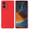 Husa Motorola Moto G85, Luxury Silicone, protectie camera, catifea in interior, rosie