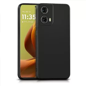   Husa Motorola Moto G85, Luxury Silicone, protectie camera, catifea in interior, neagra
