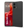 Husa Motorola Moto G85, Luxury Silicone, protectie camera, catifea in interior, neagra