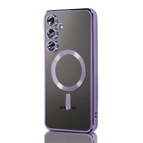 Husa Samsung Galaxy S23, Electroplating Magsafe TPU, protectie camera, margini mov