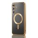 Husa Samsung Galaxy S23, Electroplating Magsafe TPU, protectie camera, margini aurii