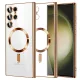 Husa Samsung Galaxy S22 Ultra, Electroplating Magsafe TPU, protectie camera, margini aurii