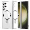 Husa Samsung Galaxy S22 Ultra, Electroplating Magsafe TPU, protectie camera, margini argintii