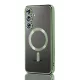 Husa Samsung Galaxy S24, Electroplating Magsafe TPU, protectie camera, margini verzi