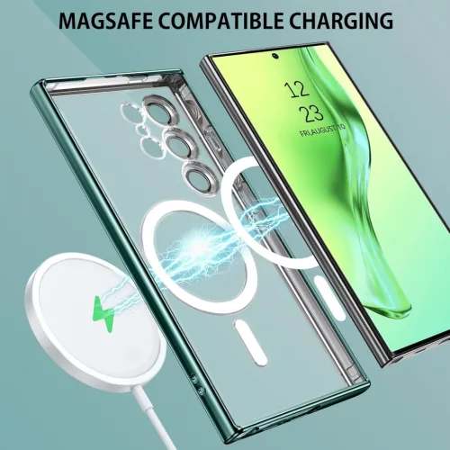 Husa Samsung Galaxy S24 Ultra, Electroplating Magsafe TPU, protectie camera, margini mov