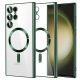 Husa Samsung Galaxy S24 Ultra, Electroplating Magsafe TPU, protectie camera, margini verzi