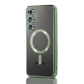   Husa Samsung Galaxy S24 Plus, Electroplating Magsafe TPU, protectie camera, margini verzi