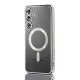 Husa Samsung Galaxy S24, Electroplating Magsafe TPU, protectie camera, margini argintii