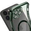 Husa Apple iPhone 15, Magsafe Electroplating TPU, protectie camera, margini verzi