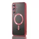 Husa Samsung Galaxy S24, Electroplating Magsafe TPU, protectie camera, margini rosii