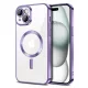 Husa Apple iPhone 16 Pro Max, Magsafe Electroplating TPU, protectie camera, margini mov