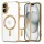Husa Apple iPhone 16 Pro, Magsafe Electroplating TPU, protectie camera, margini aurii