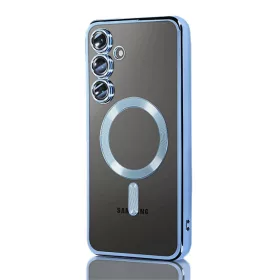   Husa Samsung Galaxy A15 5G, Electroplating Magsafe TPU, protectie camera, albastra