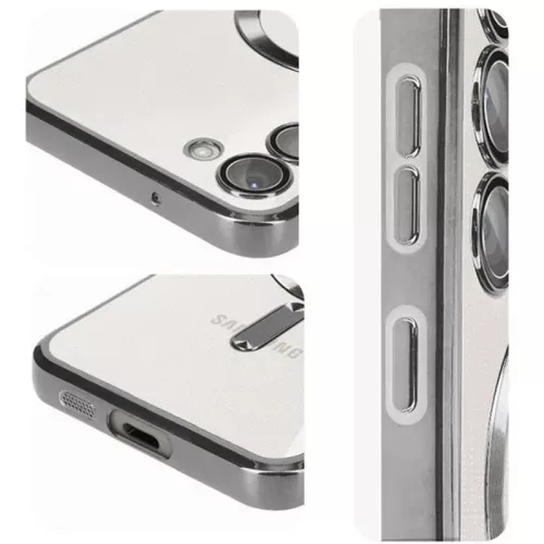 Husa Samsung Galaxy A35 5G, Electroplating Magsafe TPU, protectie camera, margini argintii