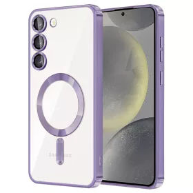   Husa Samsung Galaxy A55 5G, Electroplating Magsafe TPU, protectie camera, margini mov