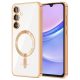 Husa Samsung Galaxy A55 5G, Electroplating Magsafe TPU, protectie camera, margini aurii