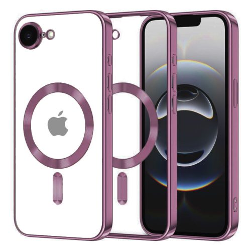 Husa Apple iPhone 16e, Magsafe Electroplating TPU, protectie camera, margini mov