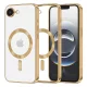 Husa Apple iPhone 16e, Magsafe Electroplating TPU, protectie camera, margini aurii