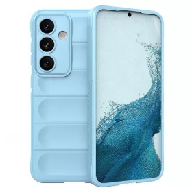   Husa Samsung Galaxy A15, Wave Silicone, protectie camera, catifea in interior, light blue